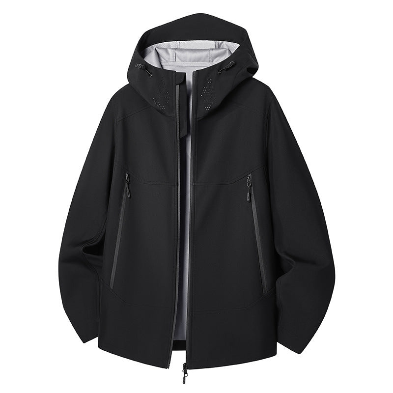 Dam vattentät softshell utomhusjacka med minimalistisk silhuett och Ventilation Perforation at den krage