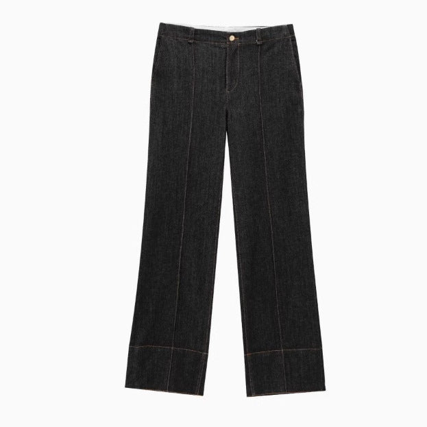 Dam 600+ Tailored Denimjacka med Chest Fickor och Shape-Enhancing Darts