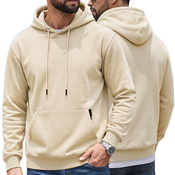 Herr Luvtröja Gjord av Mjuk Fleece med Känguruficka och Adjustable Huva
