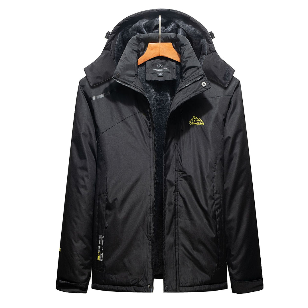 Herr Insulated Vinter Parka med Teddyfoder, Huva och Vattenavvisande Yttre Skal
