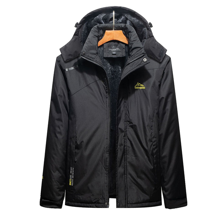 Herr Insulated Vinter Parka med Teddyfoder, Huva och Vattenavvisande Yttre Skal