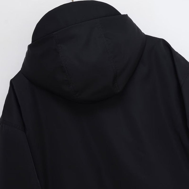 Dam Kort Boxig Funktionell Jacka med Huva, Vadderad Insulation och Diagonal Dragkedja Fickor