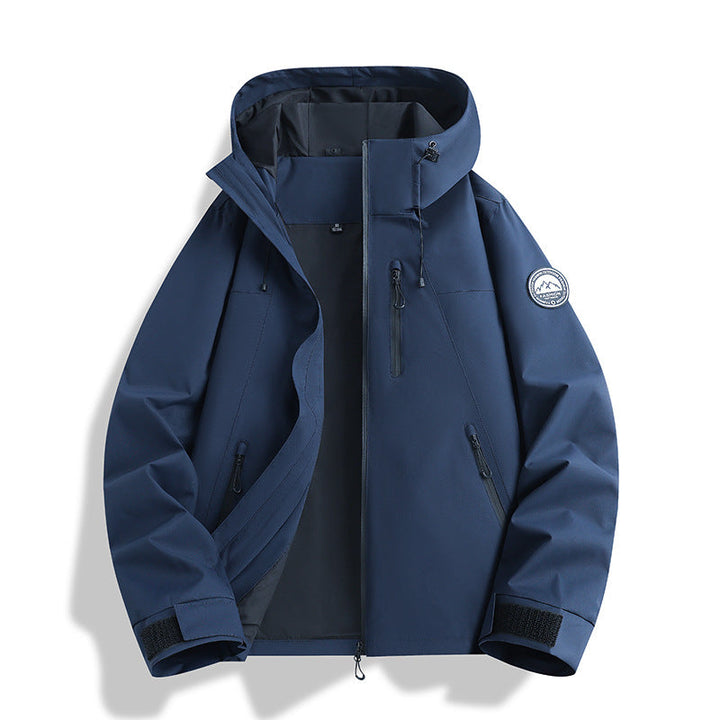 Herr Three-Piece Softshell Frilufts Jacka med Avtagbar Fleecefoder och Huva