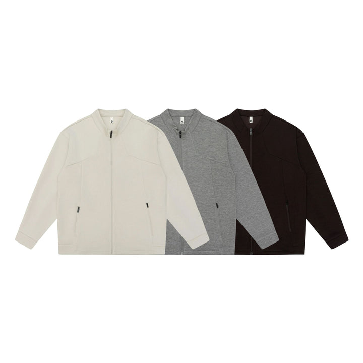 Unisex Oversized Dragkedja Jacka Gjord av Kraftig Bomullsblandning med Ståkrage och Dragkedja Fickor