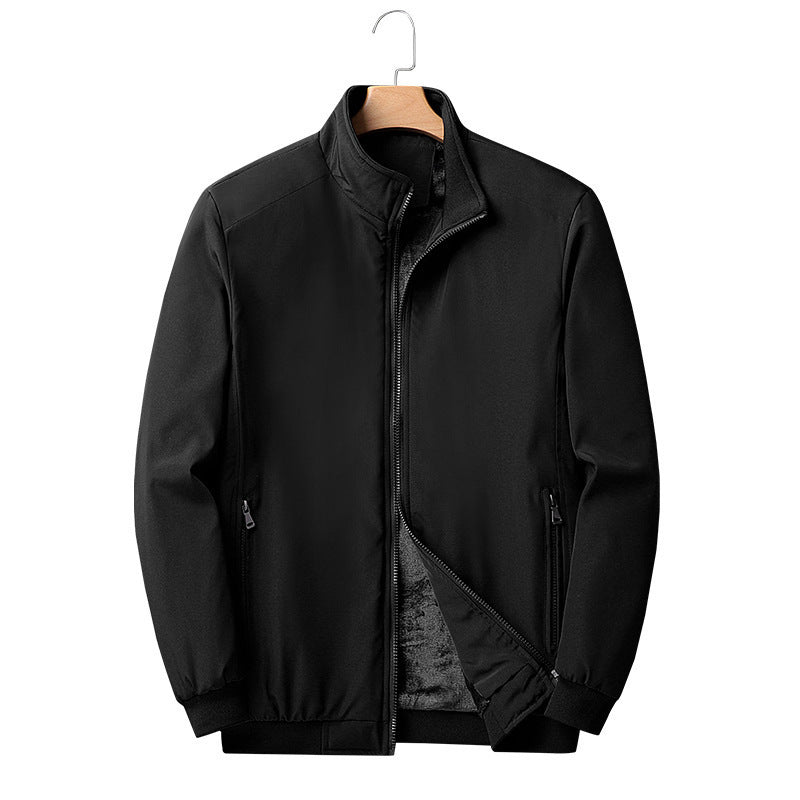 Herr Urban Termisk Zip Jacka med Teddy Fleecefoder, Stående Krage, och Zip Fickor