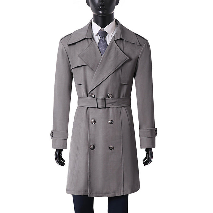 Dam Double-Breasted trenchcoat med vid Shawl krage och Epaulettes