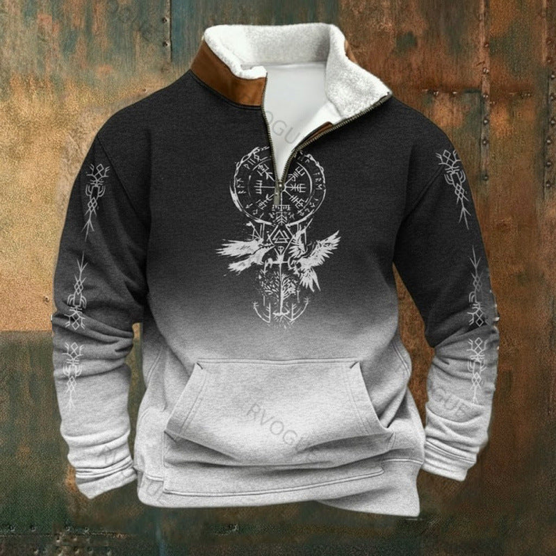 Herr Urban Fleece Pullover med Tree Motif
