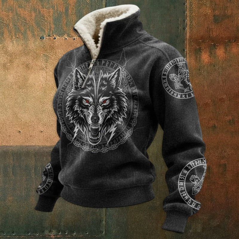 Herr Urban Fleece Pullover med Tree Motif