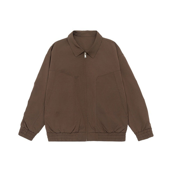 Unisex Oversized Blouson Jacka med Skjortkrage och Elastic Waistband
