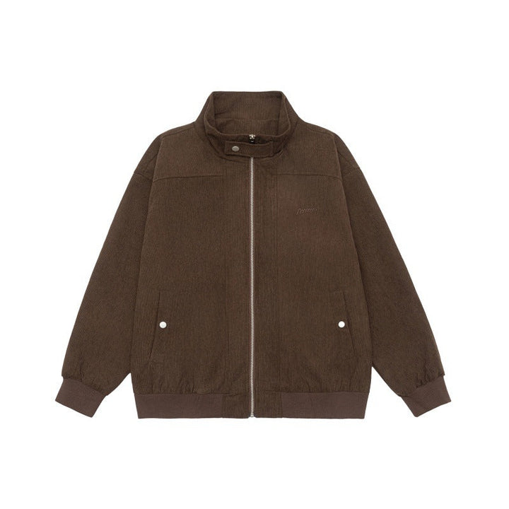 Unisex Teddy-Fleece Bomber Jacka med Ståkrage och Tryckknapp Fickor