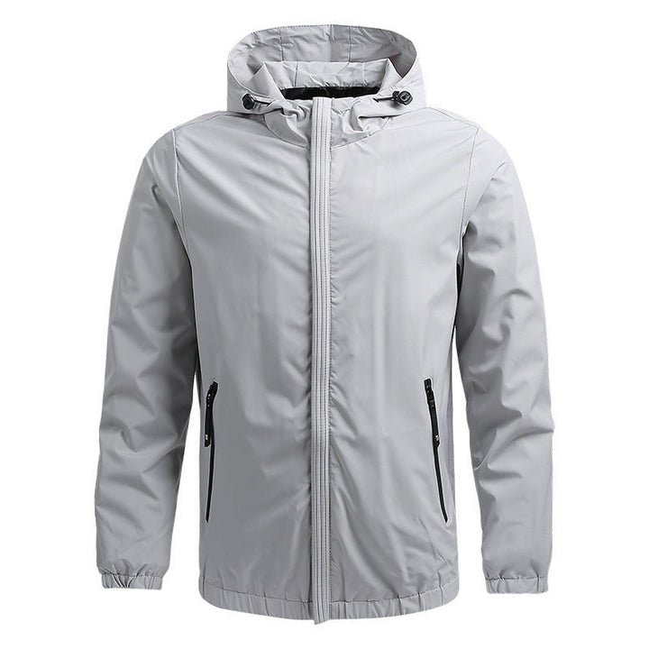 Herr Lätt med Huva Vindjacka med Water-Repellent Surface och Concealed Dragkedja