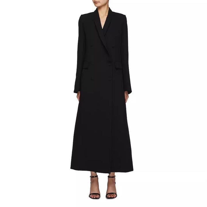 Dam Double-Breasted Maxi blazer kappa med Slim silhuett