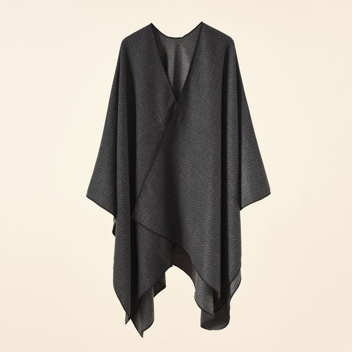 Dam Jacquard poncho med Paisley mönster