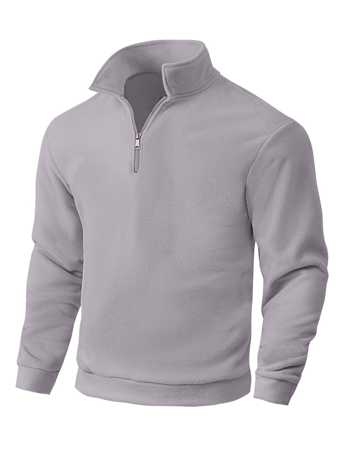 Herr Nano Fleece Halv Dragkedja Pullover med Ståkrage, Mjuk Teddy Fleece och Elastiska Muddar