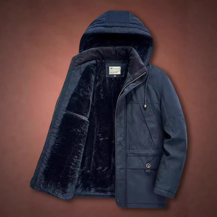 Herr Vinter Parka med Teddy Fleecefoder och Huva