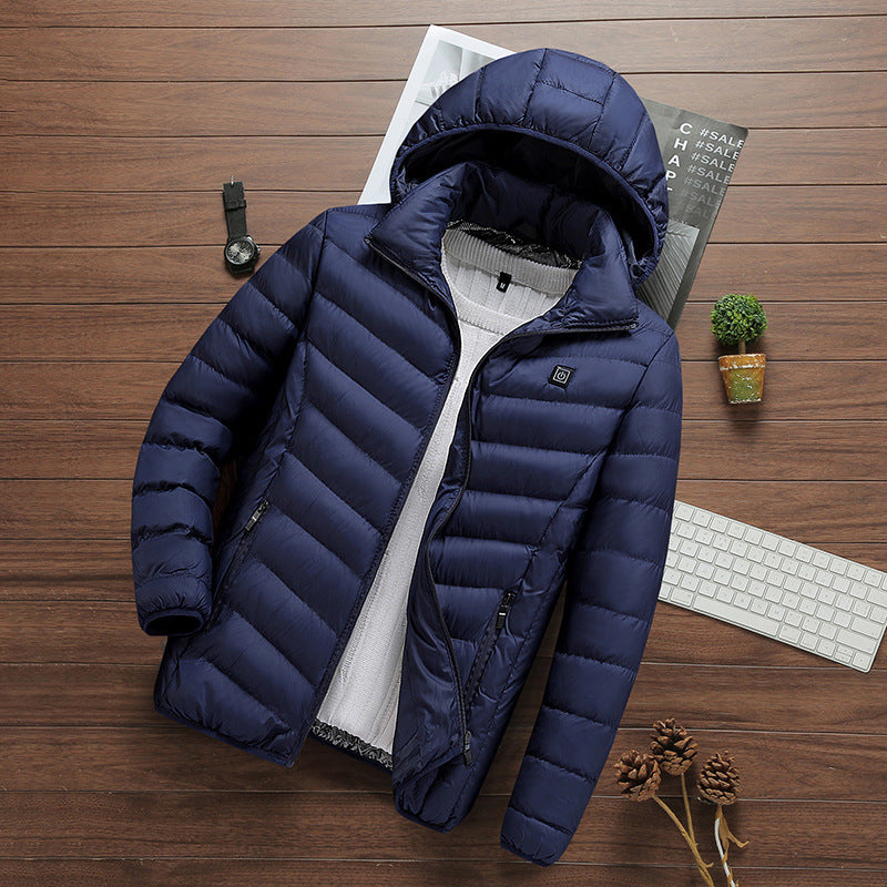 Herr Ultra-Lätt Quiltad Parka med Huva och Thermoregulating Isolering