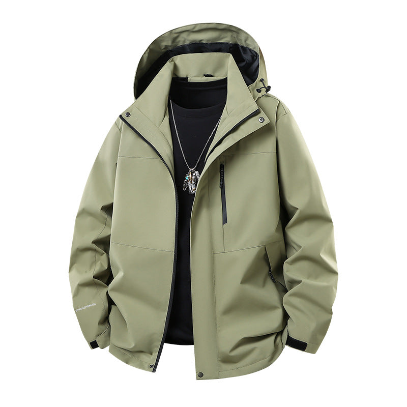 Herr Technical Softshell Regnjacka med Taped Sömmar, Justerbar Huva och Vattenavvisande Dragkedjor