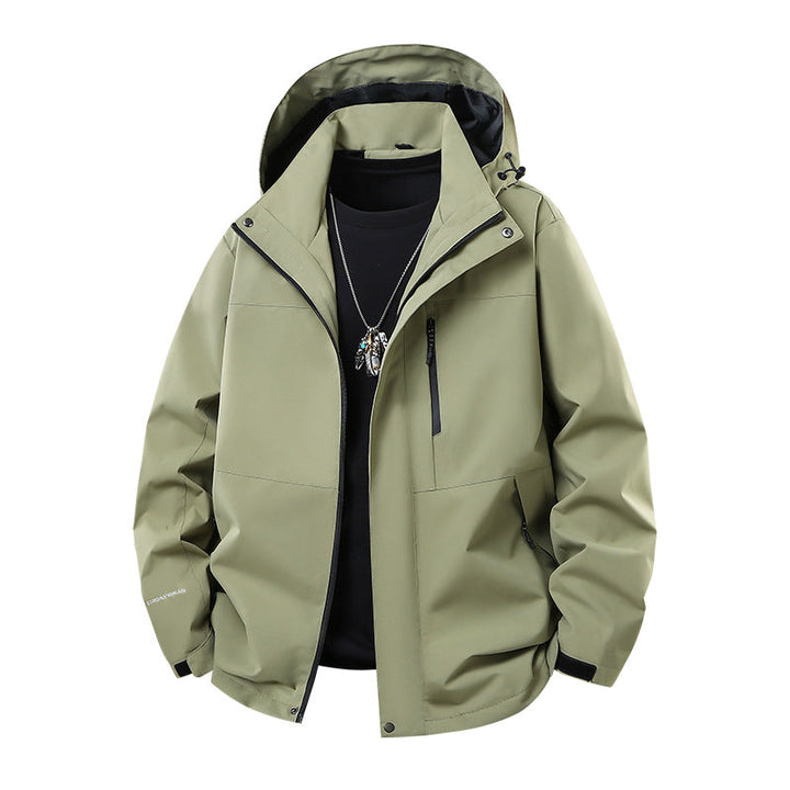 Herr Technical Softshell Regnjacka med Taped Sömmar, Justerbar Huva och Vattenavvisande Dragkedjor