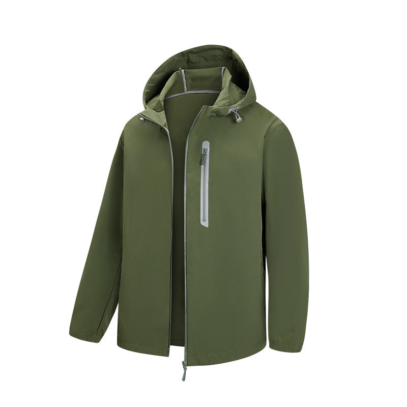 Herr Andningsbar Softshell-Jacka med Huva med Wasserdichter Brusttasche och Elastischem Saum