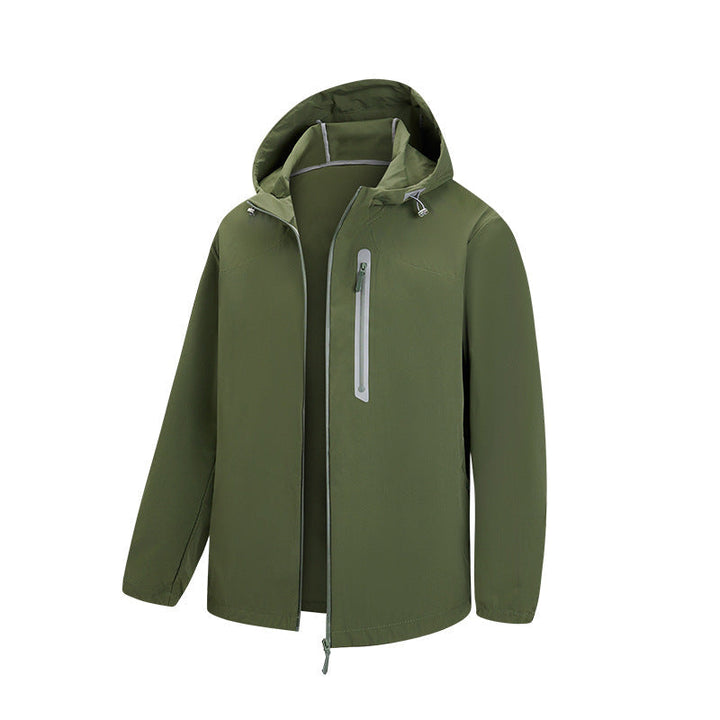 Herr Andningsbar Softshell-Jacka med Huva med Wasserdichter Brusttasche och Elastischem Saum