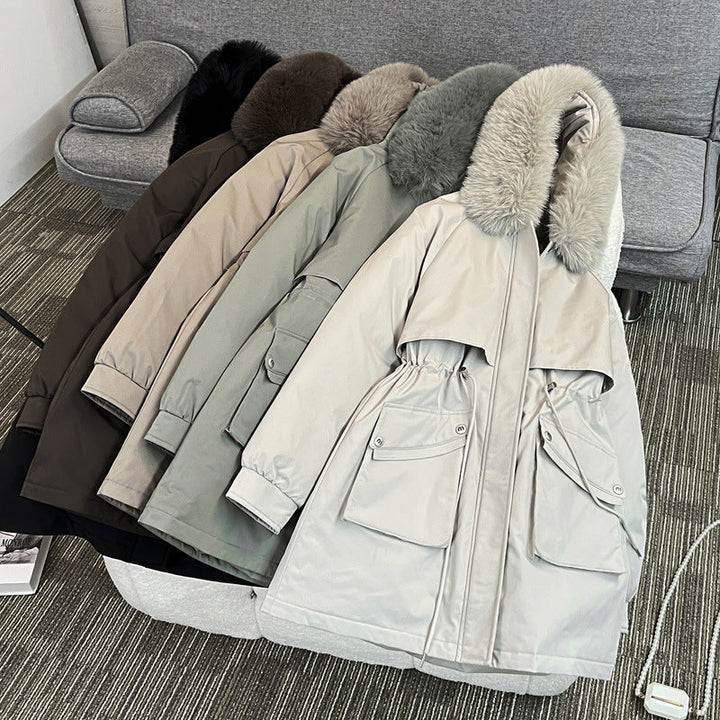 Dam modeable vinter parka med Cozy innerfoder och Praktisk Fickor