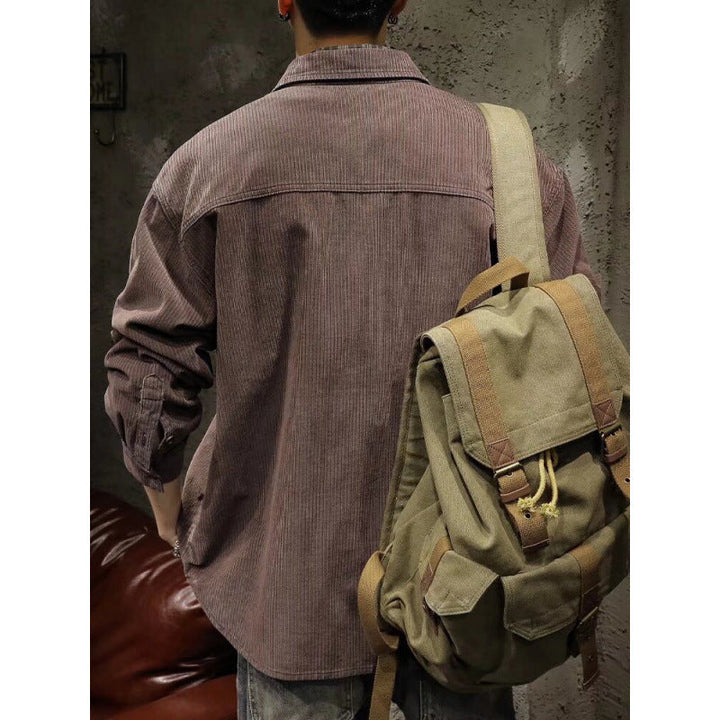 Herr Manchester Överskjortejacka med Patch Bröstfickor och Ledig Oversized Passform