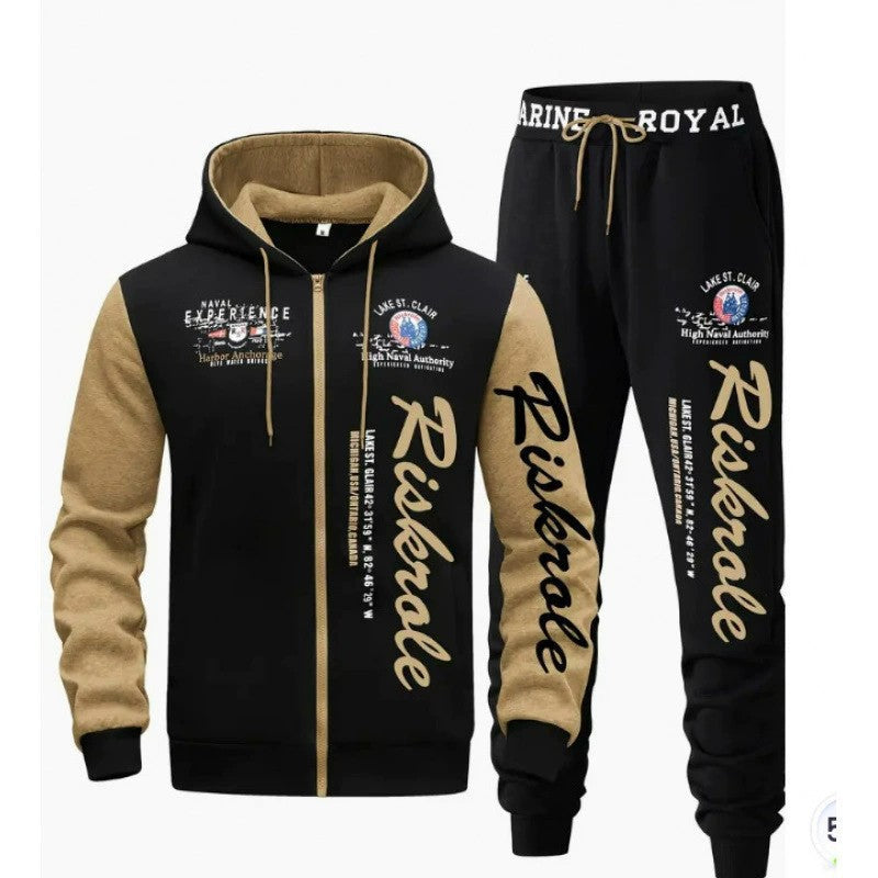 Herr Sportig Luvtröja och Jogging Byxor Set