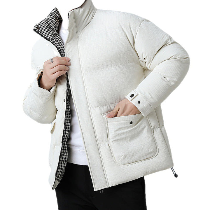 Unisex vadderad kviltad jacka med stor Flap fickor, ståkrage, och Ripstop Structure