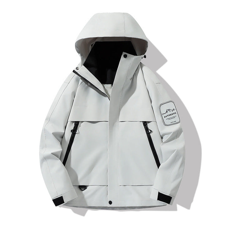 Herr Multifunctional Vattentät Softshell Regnjacka med Uttagbar Fleece Inre Jacka