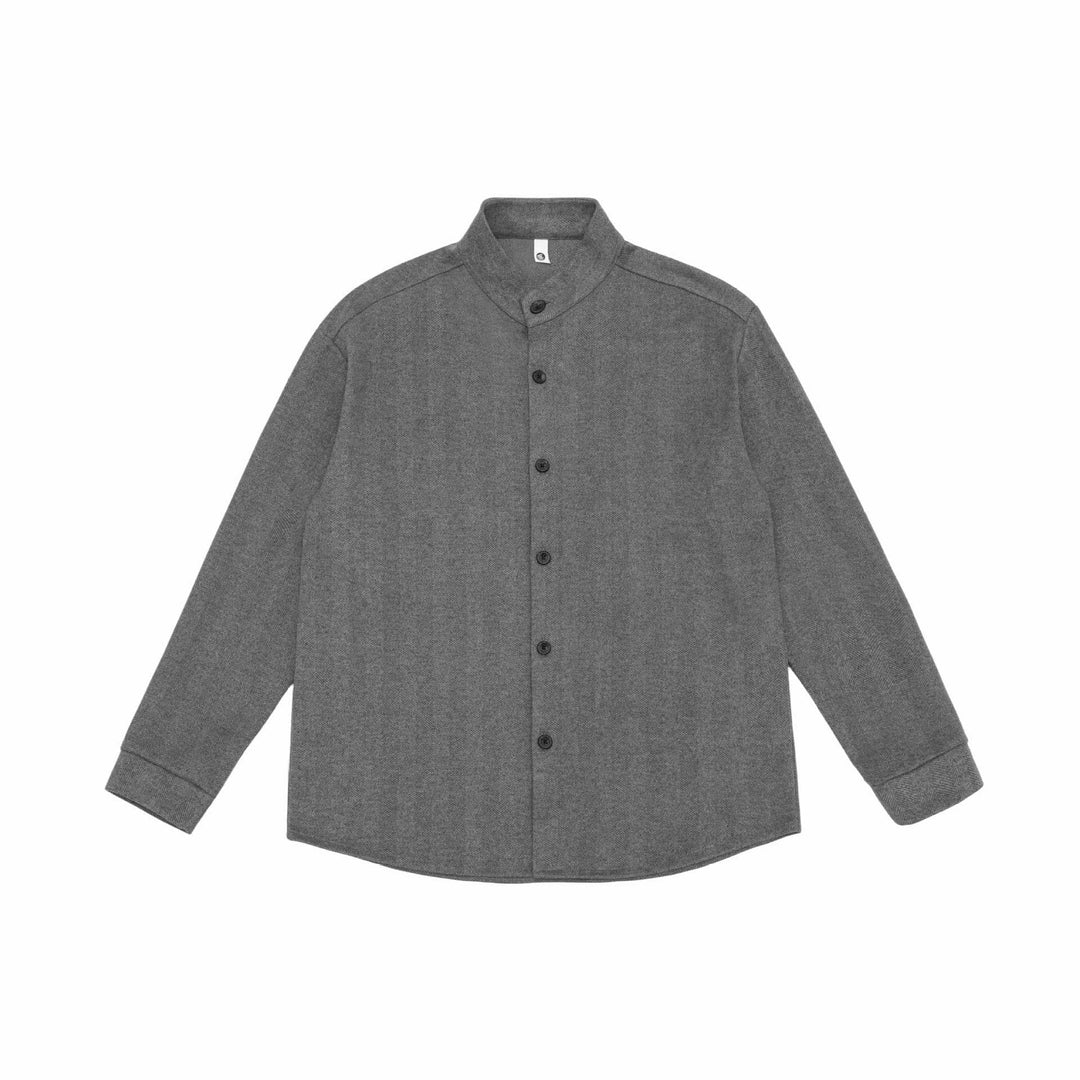 Herr skjortjacka med ståkrage och herringbone texture