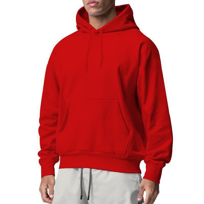 Herr Nan Premium Luvtröja med Känguruficka, Brushed Fleece Interior, Reinforced Neck Seam, och Ribbad Fåll