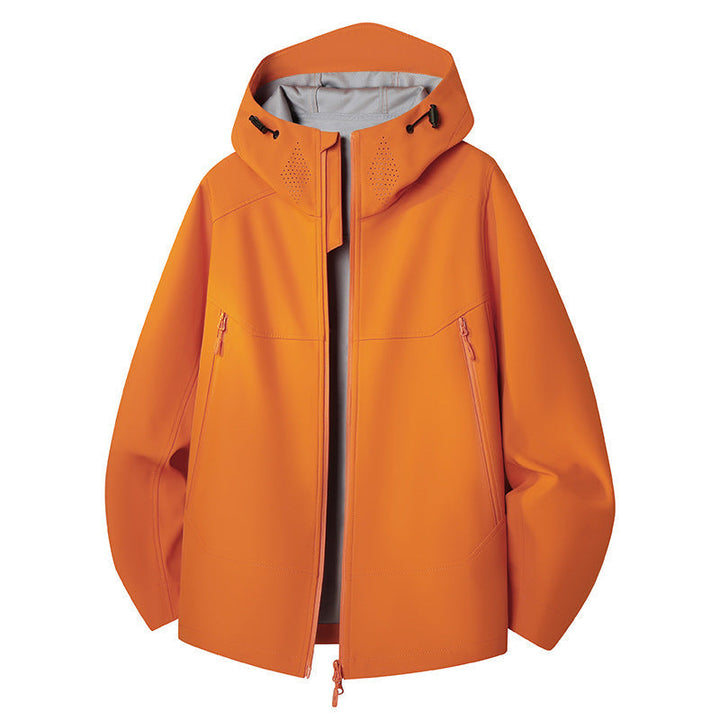 Dam vattentät softshell utomhusjacka med minimalistisk silhuett och Ventilation Perforation at den krage