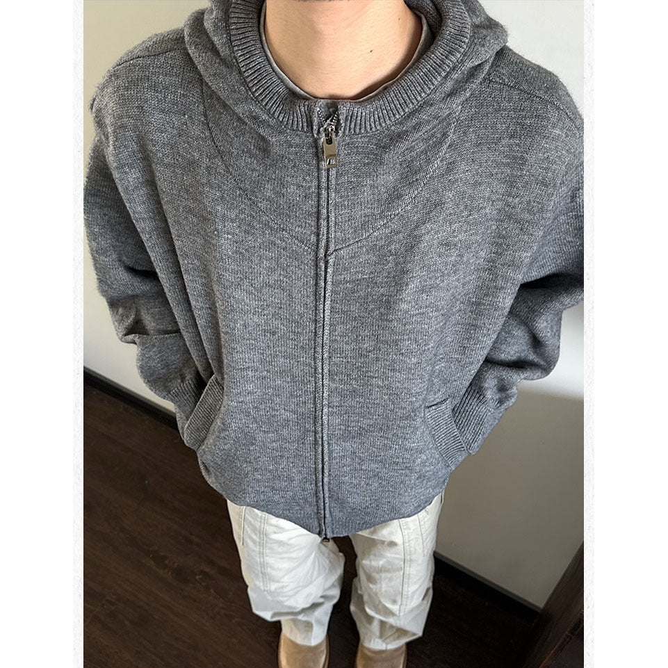 Herr Modern med Huva Cardigan