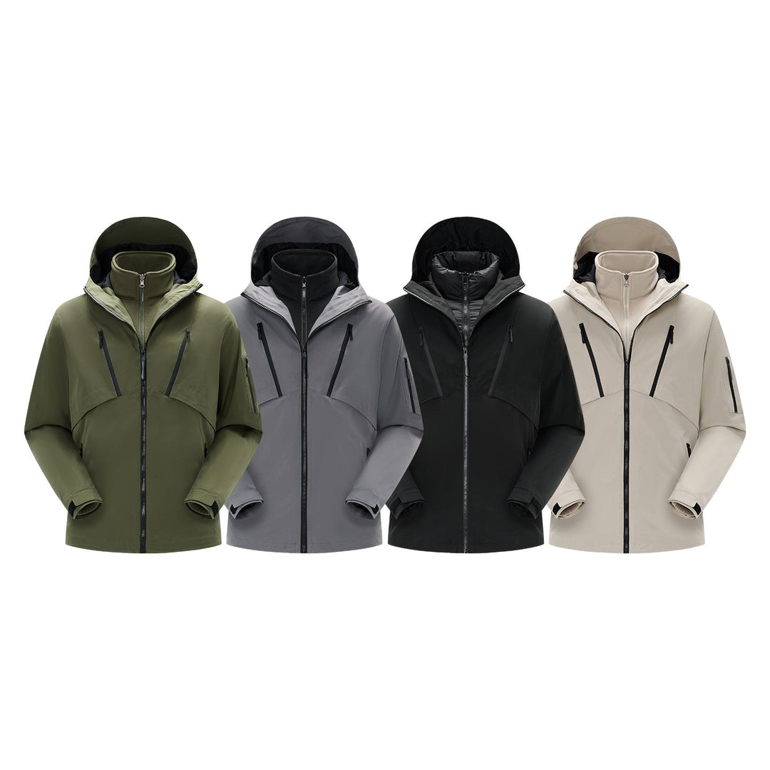 Herr Teknisk Softshell Jacka med Huva, Vattenavvisande Membran och Flera Dragkedja Fickor
