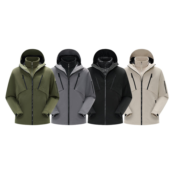 Herr Teknisk Softshell Jacka med Huva, Vattenavvisande Membran och Flera Dragkedja Fickor