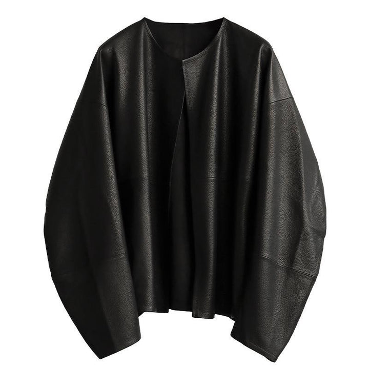 Dam oversize läder jacka
