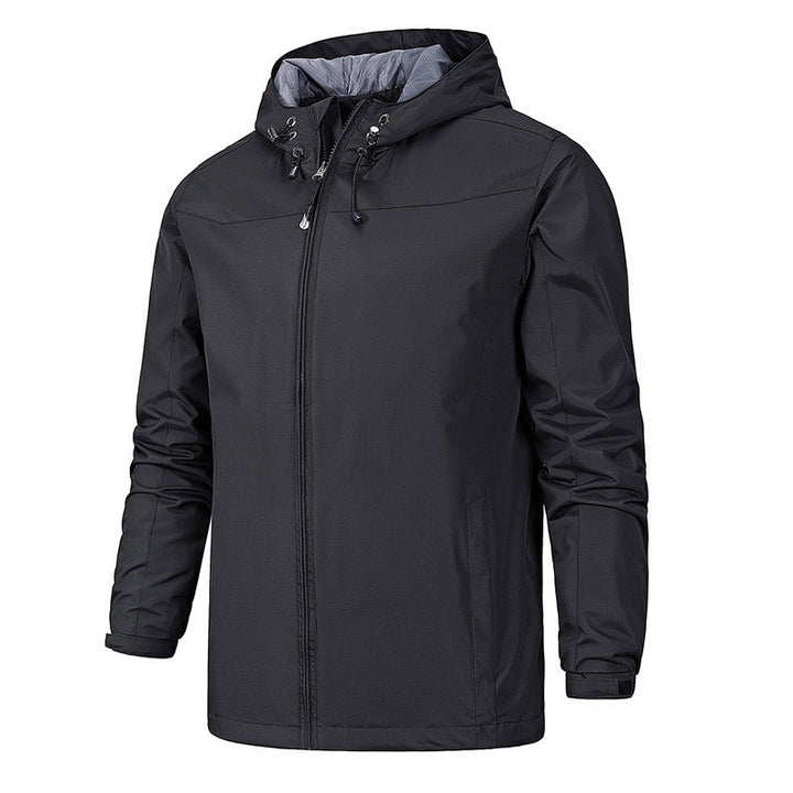 Herr Ultralight Packable Regnjacka med Huva och Dold Dragkedja