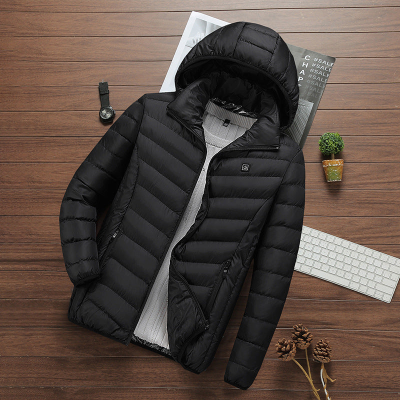 Herr Ultra-Lätt Quiltad Parka med Huva och Thermoregulating Isolering