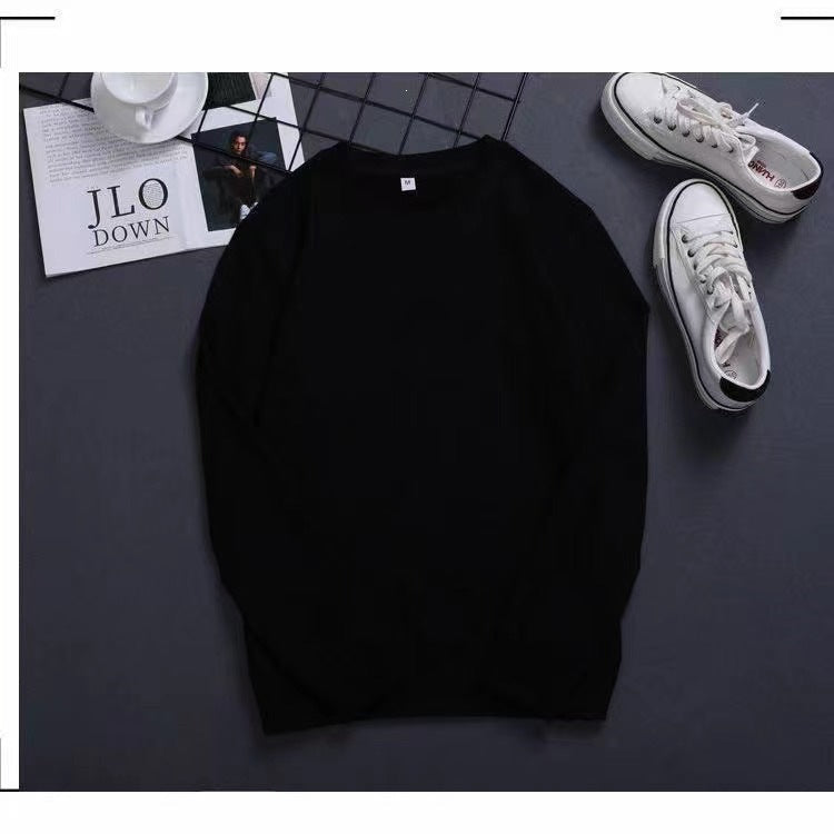 Herr Fin Crew Neck College-Tröja Gjord av Bomullsblandning med Ribbstickade Muddar