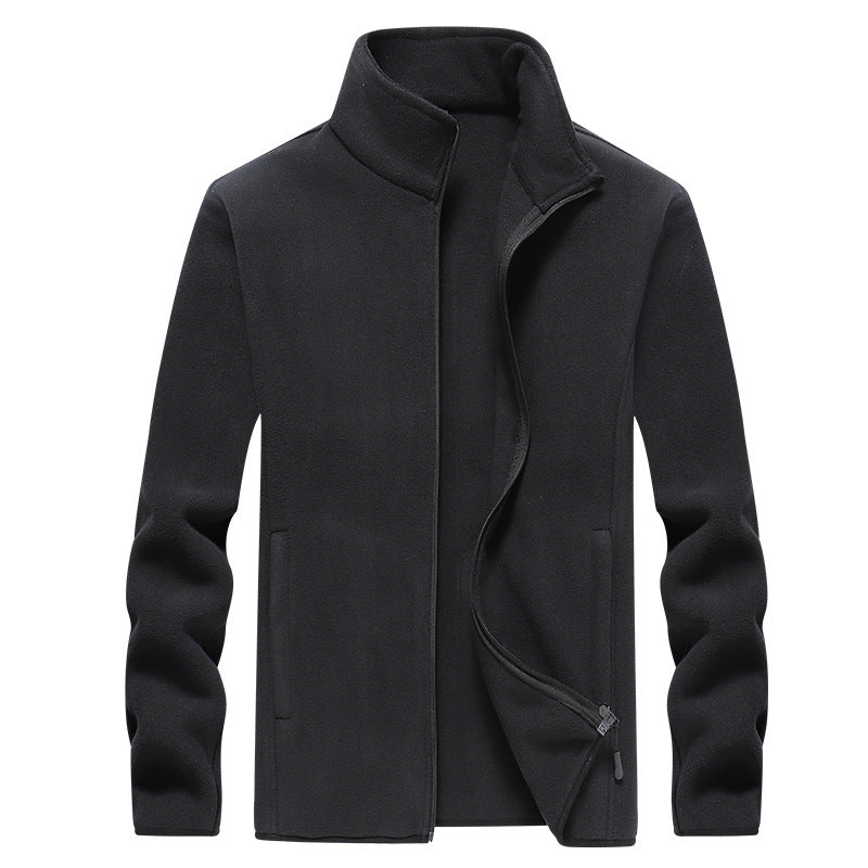 Herr Fleece Jacka med Ståkrage, Fullängd Dragkedja &amp; Sidofickor