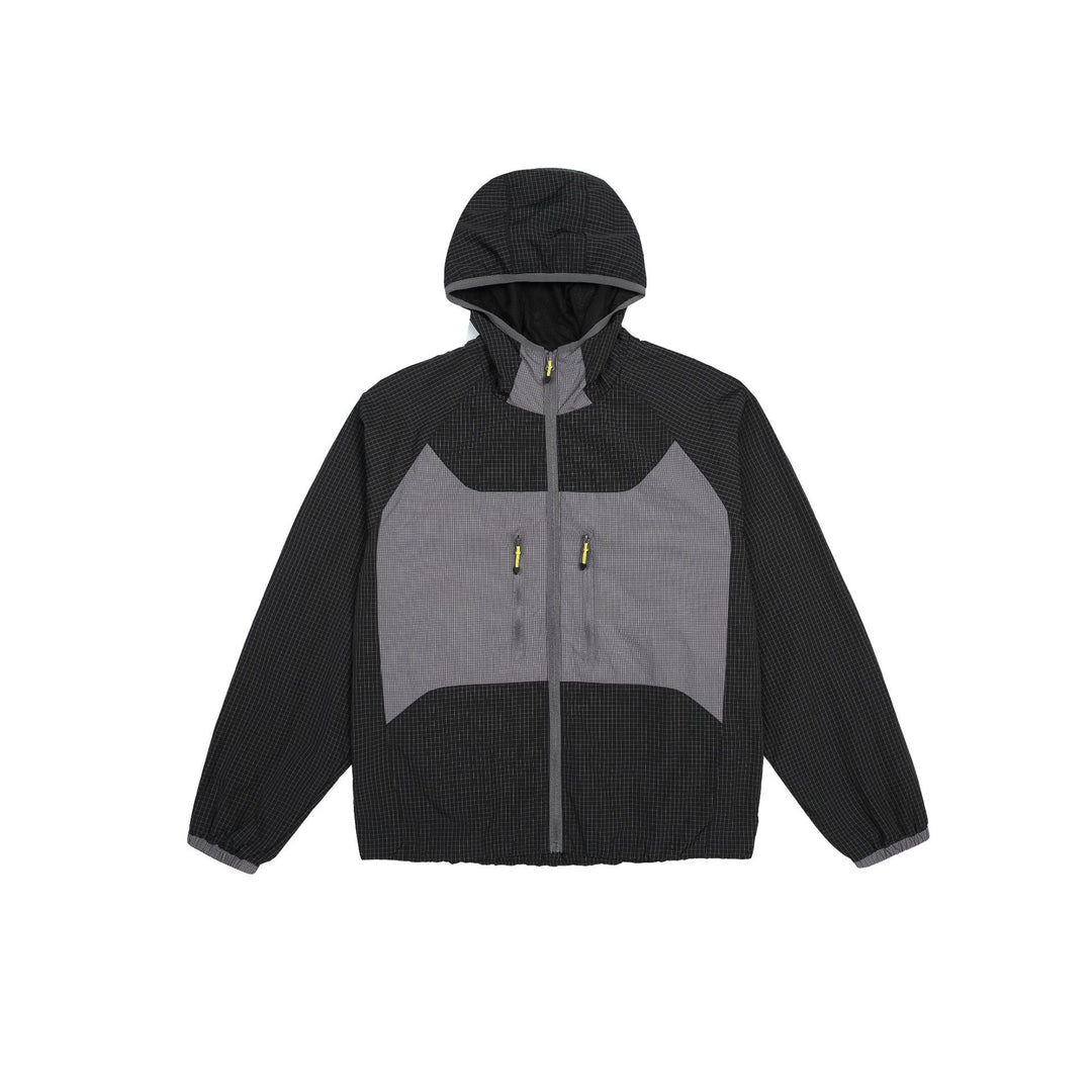 Unisex Light med Huva Vindjacka med Ripstop Material, Colourblock Inserts och Fram Fickor