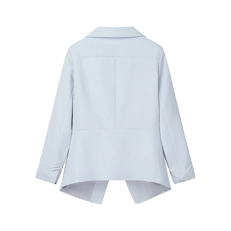 Dam locker falling Waterfall blazer jacka med gathered ärm cuffs