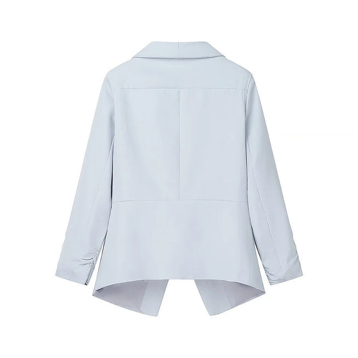 Dam locker falling Waterfall blazer jacka med gathered ärm cuffs