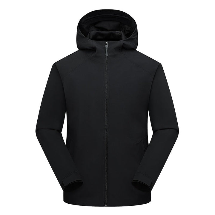 Herr Vattenavvisande Softshell Frilufts Jacka med Huva, Welded Sömmar &amp; Minimalistisk Dragkedja