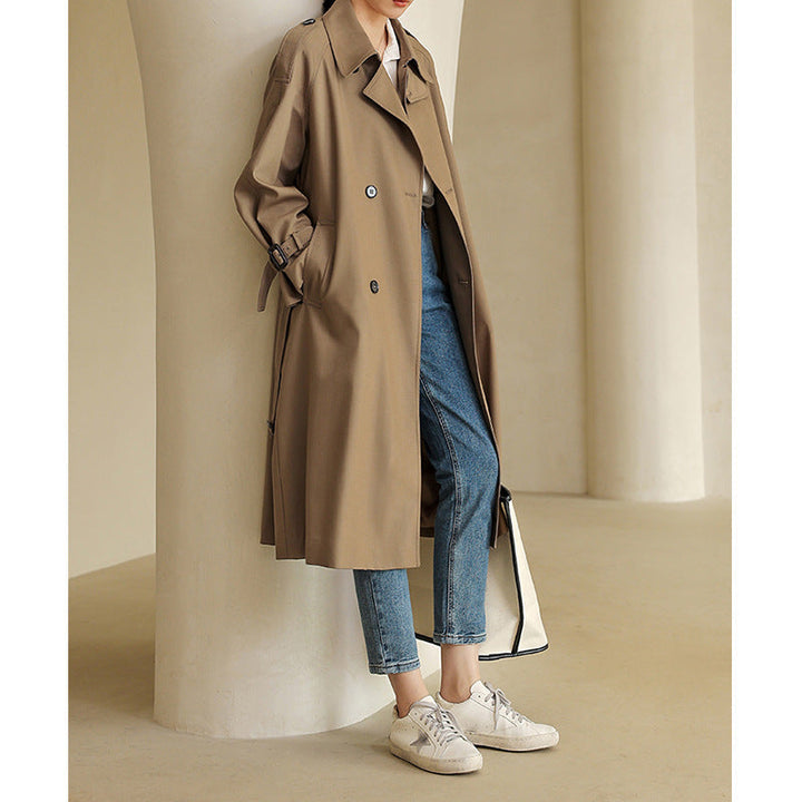 Dam elegant trenchcoat med Double knappslå och praktisk midjebälte