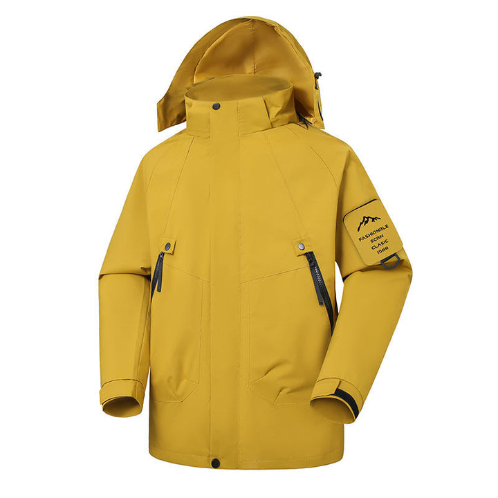 Herr Vattentät Softshell Utomhus Jacka med Justerbar Huva och Sealed Sömmar