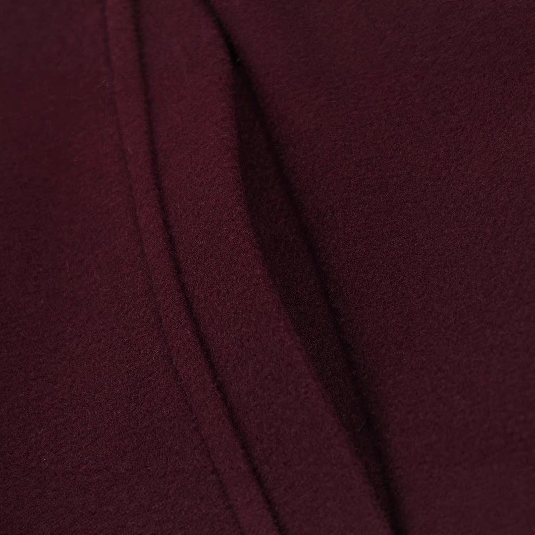 Dam Kort Boxig Ull Mix Jacka med Round Neck och Dekorativ Knapp Knäppning