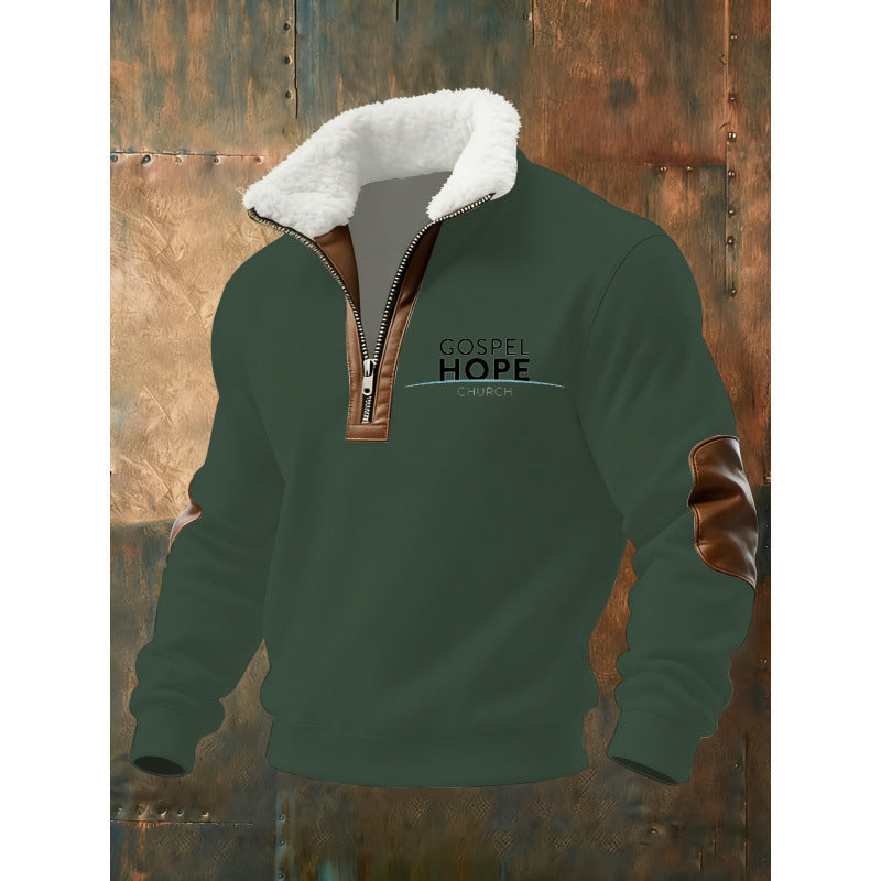 Herr Klassisk Luvtröja med Fleece Detail