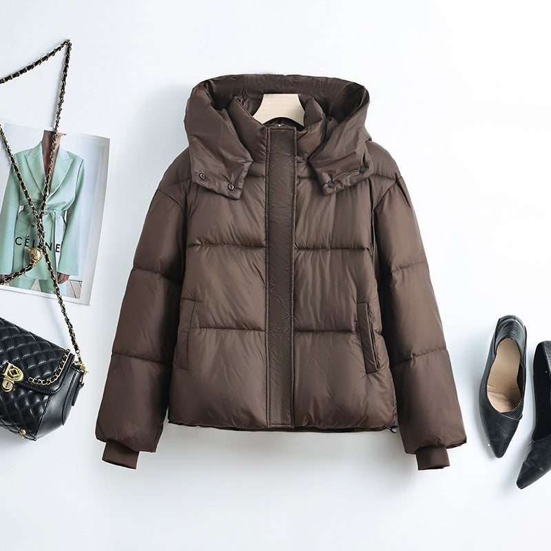 Dam nano compact thermal quiltad jacka med high sjalkrage, concealed front placket, och internal fåll drawstring