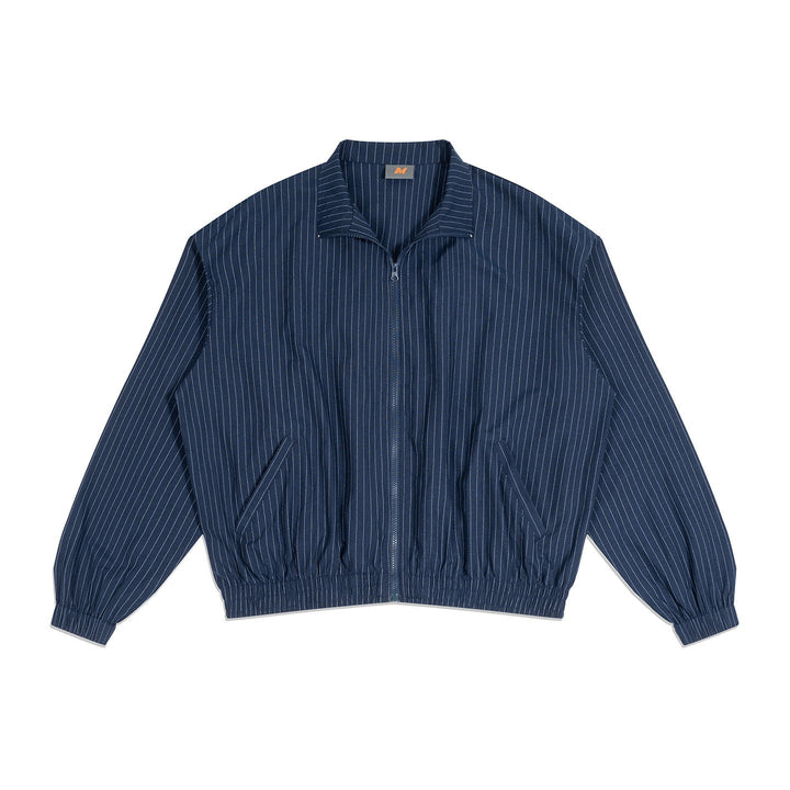 Unisex oversize Zip jacka gjord ribbed bomull blend med ståkrage och elastic fåll